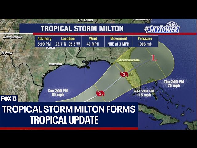 ⁣Tropical Storm Milton heads toward Florida