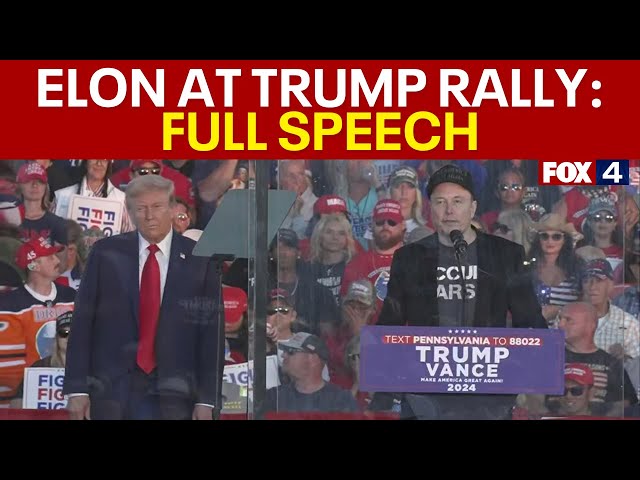 ⁣Elon Musk at Trump rally in Butler, PA: FULL SPEECH