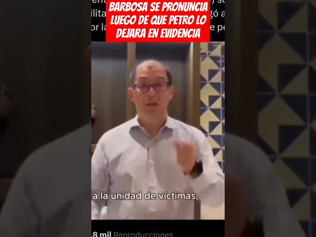 ⁣BARBOSA SE PRONUNCIA LUEGO DE QUE PETRO LO DEJARA EN EVIDENCIA