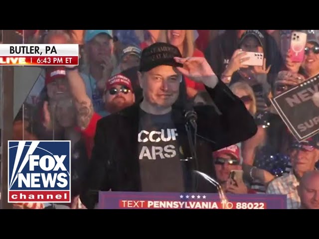 ⁣Elon Musk joins Trump onstage at Butler rally: If you're seeing this, I have 1 ask of you