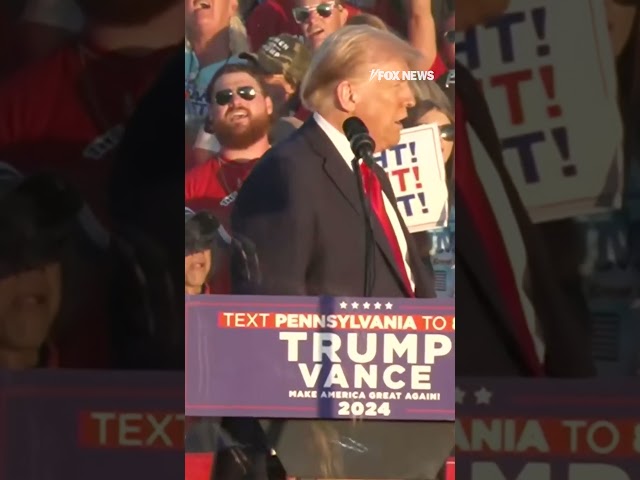 ⁣Trump joins supporters in singing the Star-Spangled Banner at his rally in Butler, Pennsylvania