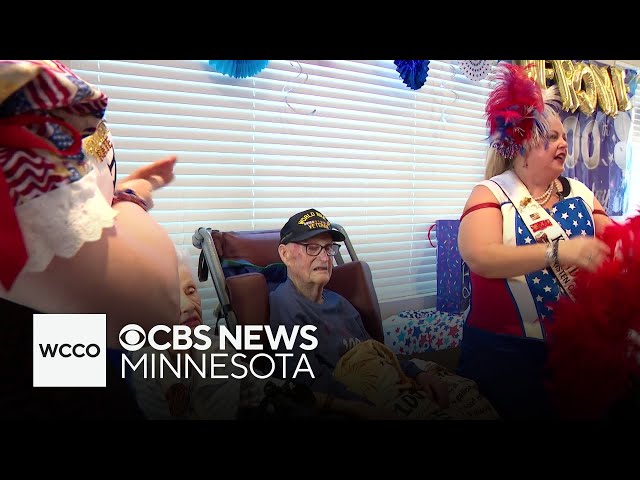 ⁣Minnesota city throws birthday party for 100-year-old WWII veteran