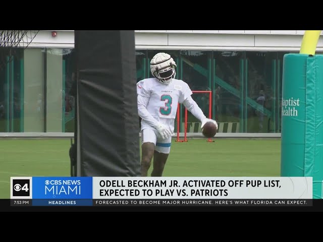 ⁣Odell Beckham Jr. activated off PUP list, expected to join Dolphins vs. Patriots