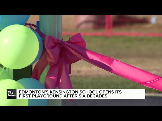 ⁣An Edmonton school finally opens its first playground after six decades