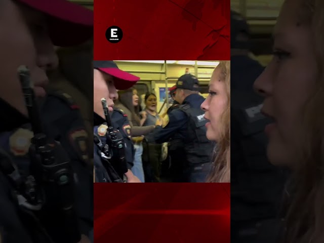 ⁣Policías del Metro desalojan a cuentista e hija