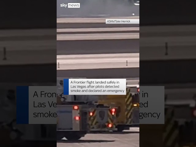 ⁣Plane catches on fire in Las Vegas