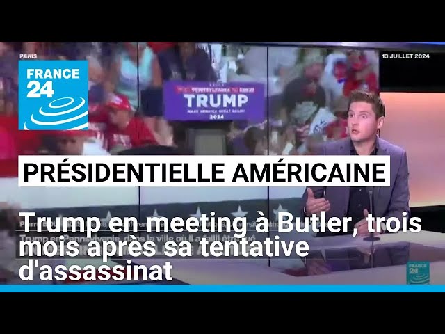 ⁣Présidentielle américaine : Trump en meeting à Butler, trois mois après sa tentative d'assassin