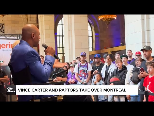 ⁣Vince Carter and Toronto Raptors take over Montreal