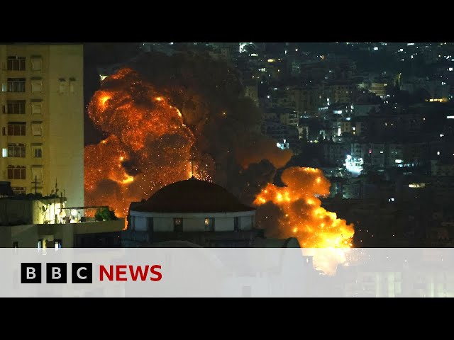 ⁣Large explosions in Beirut after Israeli strikes | BBC News