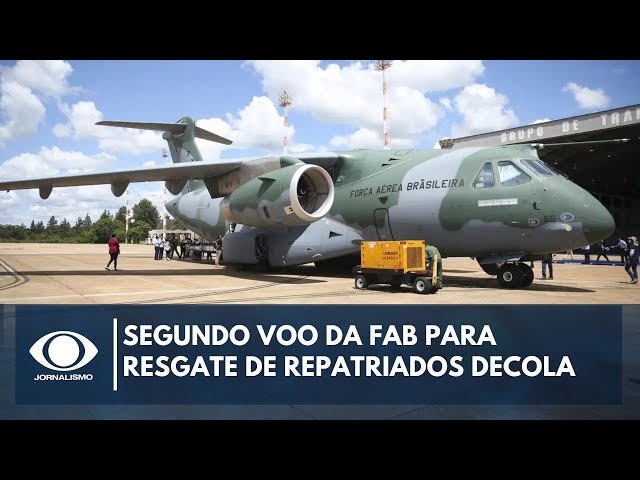 ⁣Segundo voo da FAB para resgate de repatriados decola