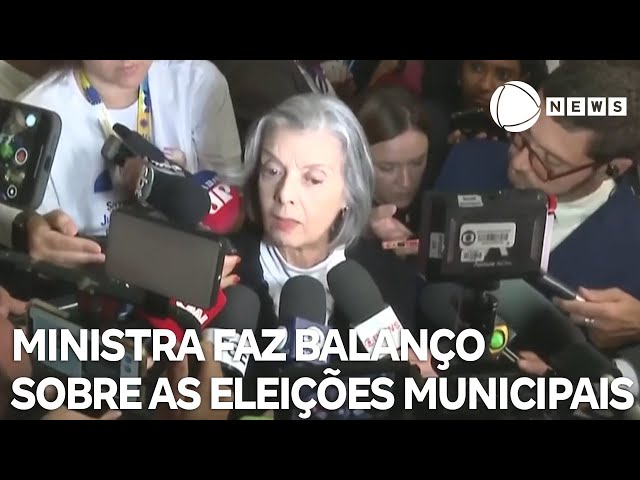 ⁣Cármen Lúcia, presidente do TSE, faz balanço sobre as eleições municipais