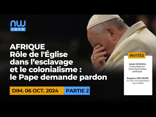 ⁣Afrique - rôle de l'église dans l'esclavage et le colonialisme : le pape demande pardon P2