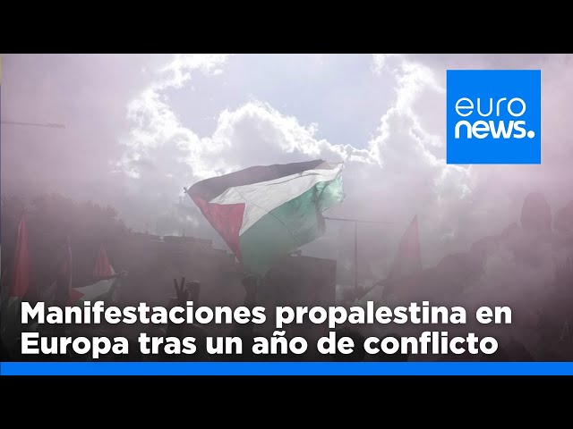 ⁣Las manifestaciones propalestinas y proisraelíes aumentan ante el aniversario del ataque de Hamás