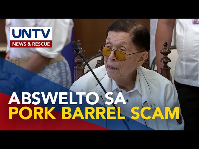 ⁣Sandiganbayan, pinawalang-sala si dating Sen. Enrile sa kasong plunder kaugnay ng pork barrel scam