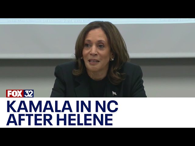 ⁣Kamala visits NC after Helene as Chicago mayor campaigns for her in Vegas