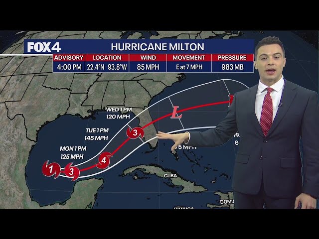 ⁣Hurricane Milton: Track, landfall timing