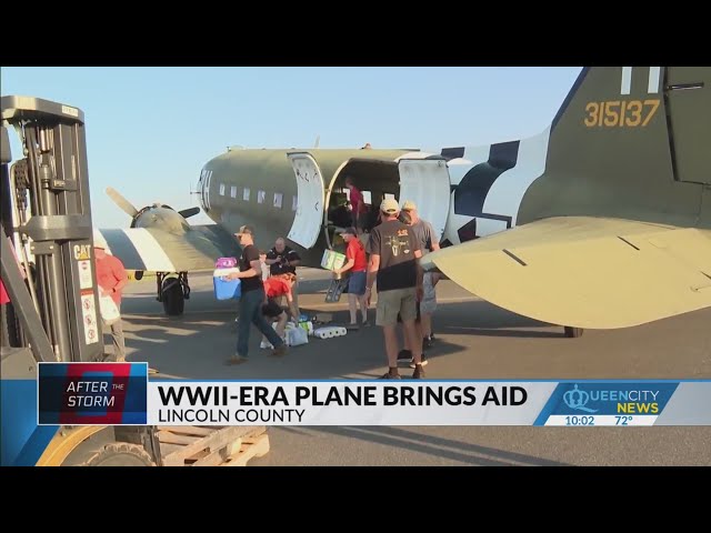 ⁣WWII plane delivers supplies for Western N.C. hurricane victims