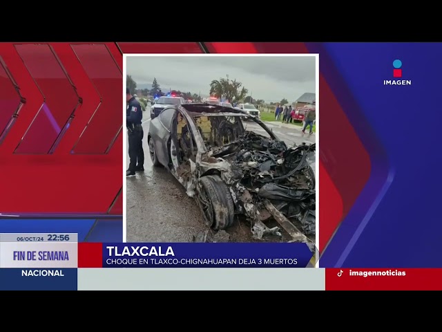 ⁣Choque en la carretera Tlaxco-Chignahuapan deja tres muertos