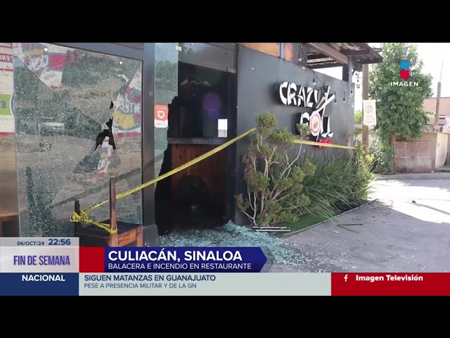 ⁣Hombres armados dispararon e incendiaron un restaurante en Culiacán, Sinaloa