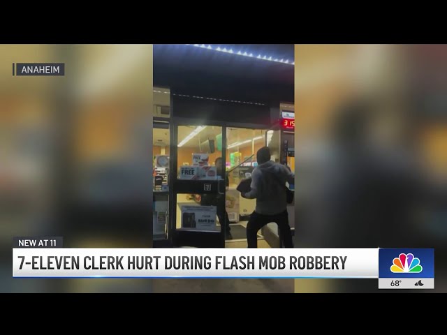 ⁣7-Eleven clerk hurt during flash mob robbery in Anaheim