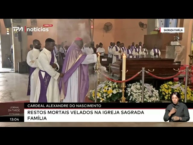 ⁣Cardeal Alexandre do Nascimento - Restos mortais velados na Igreja Sagrada Família