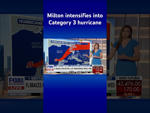 ⁣Florida braces for impact as Hurricane Milton turns into Category 3 storm #shorts