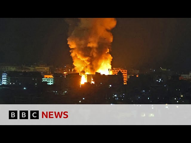 ⁣Further Israeli strikes hit southern Beirut | BBC News