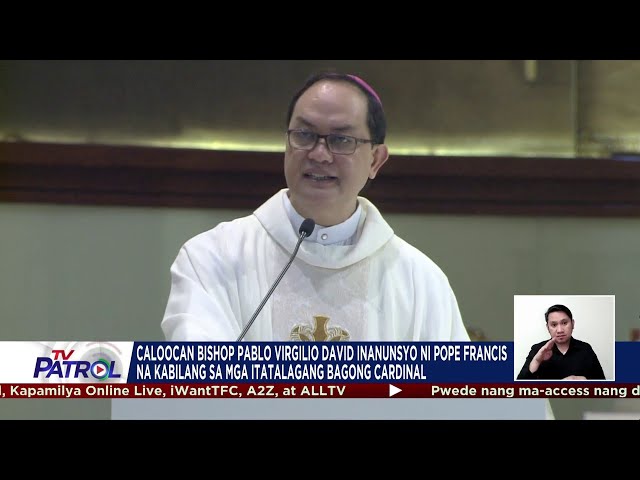 ⁣Caloocan Bishop Pablo David itatalagang bagong Cardinal ni Pope Francis