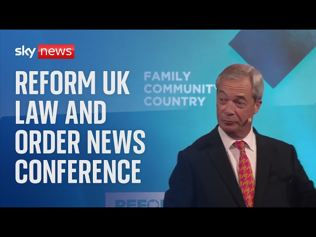 ⁣Reform UK law and order news conference