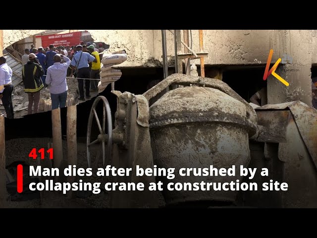 ⁣Man dies after being crushed by a collapsing crane at construction site