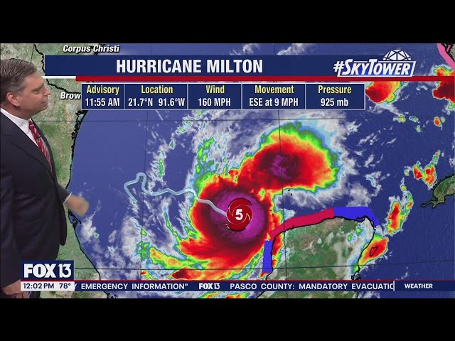 ⁣Milton becomes a Category 5 hurricane