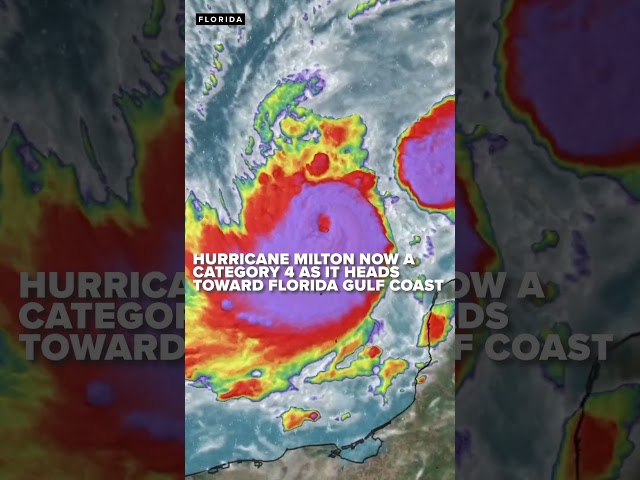 ⁣Hurricane Milton strengthens to Category 4 as Florida prepares for massive evacuations