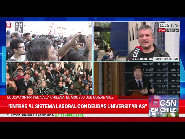 ⁣C5N en VIVO desde CHILE: MANO a MANO con un PROFESOR en el "ESTUDIANTAZO"