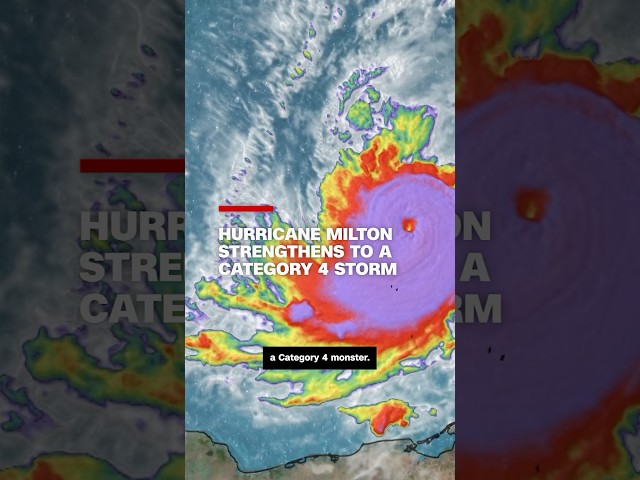 ⁣Hurricane Milton strengthens to a category 4 storm