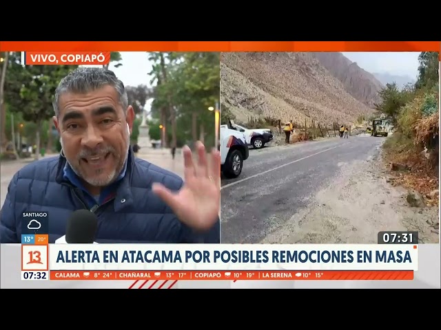 ⁣Alerta preventiva en Atacama por posibles remociones en masa