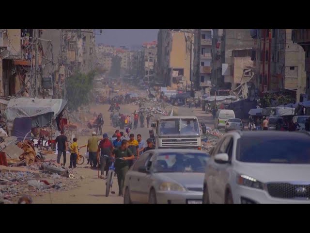 ⁣Palestinians displaced again as attacks continue in Northern Gaza