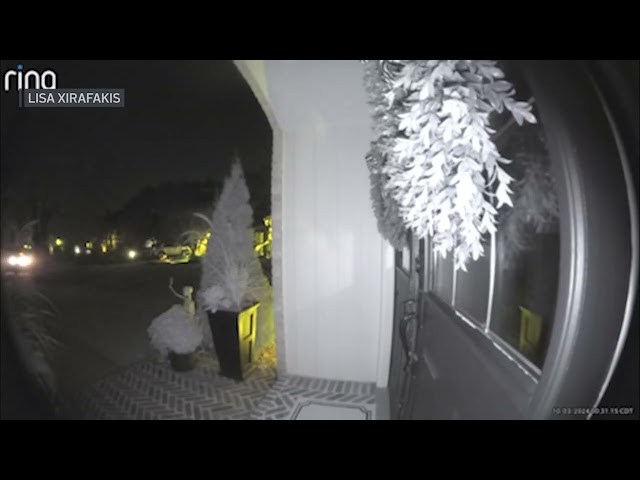 ⁣Video shows vandals destroying suburban family's Halloween decorations