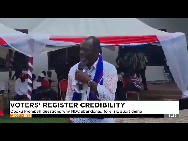 ⁣Opoku Prempeh questions why NDC abandoned forensic audit demo-  Adom TV Evening News (07-10-24)