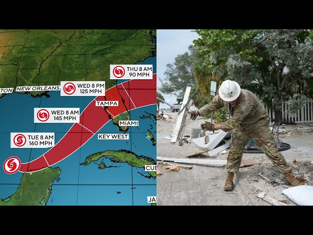 ⁣Milton becomes Category 5 hurricane, DeSantis calls on counties to clean up debris from Helene