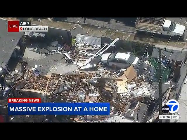 ⁣1 injured after explosion on home property in Long Beach