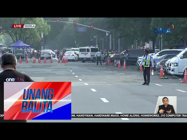 ⁣Parking at seguridad sa labas ng venue ng COC filing, mahigpit na binabantayan | Unang Balita