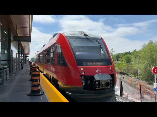 ⁣Trial running begins of Ottawa's Trillium Line LRT