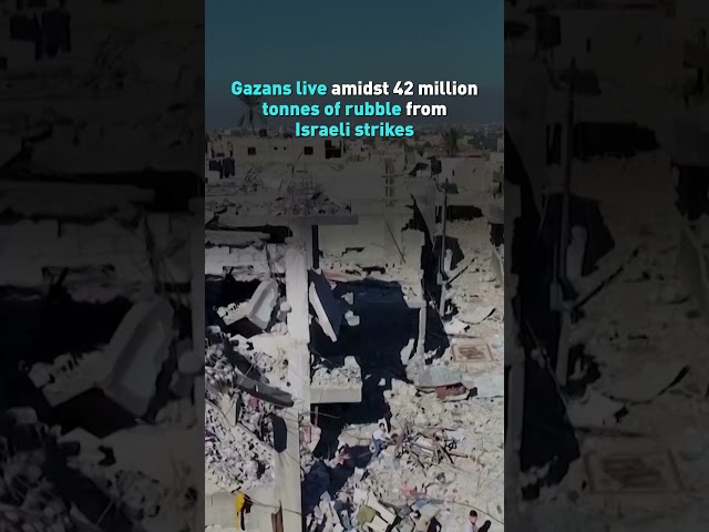 ⁣Gazans live amidst 42 million tonnes of rubble from Israeli strikes