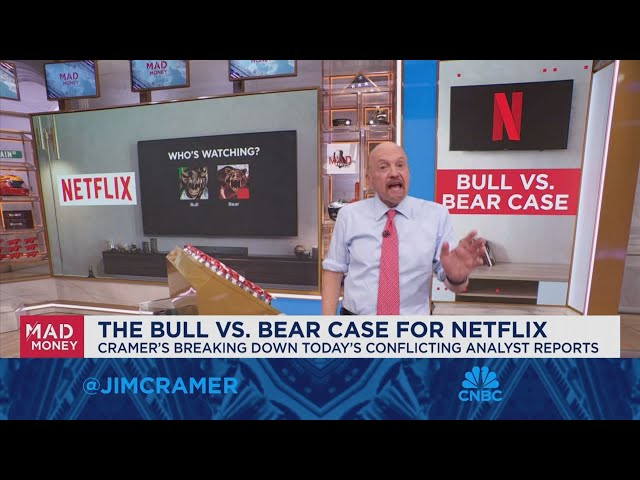 ⁣Barclays' bear case for Netflix 'sounds pretty grim', says Jim Cramer