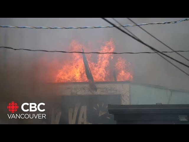 ⁣Downtown Langley fire closes businesses as they assess the damage