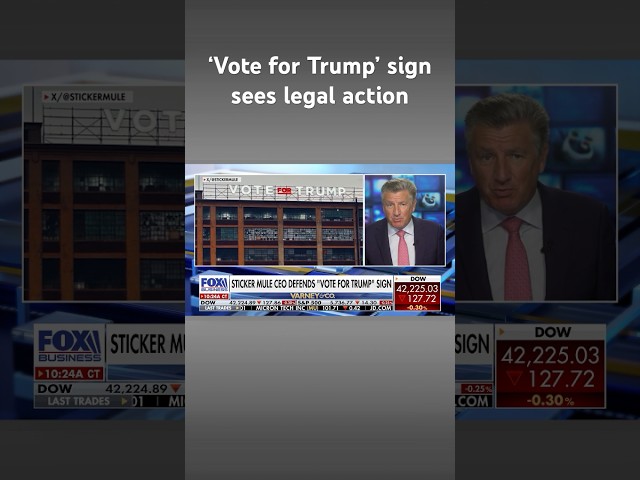 ⁣CEO defends ‘vote for Trump’ sign as NY official tries to take it down #shorts