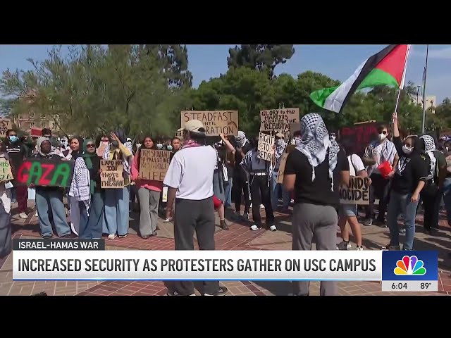 ⁣USC increases security amid student protests