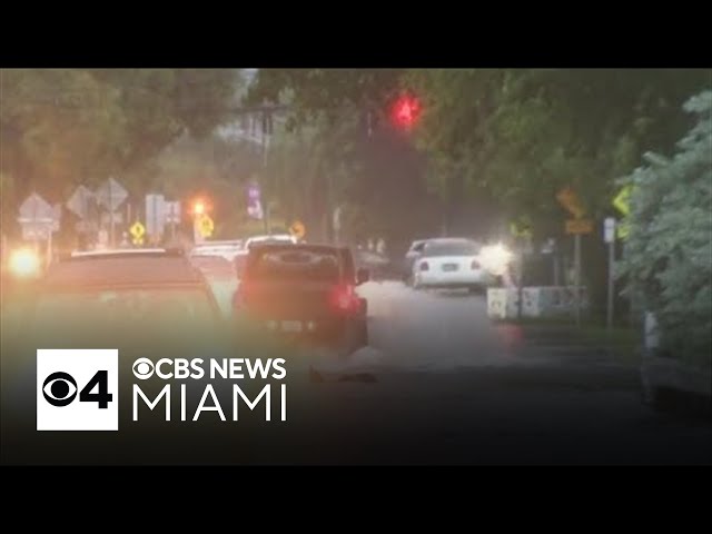 ⁣Hollywood streets flood after heavy rainfall