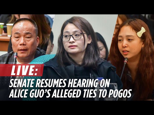 ⁣LIVESTREAM: Senate resumes hearing on Alice Guo's alleged links to illegal POGOs | October 8