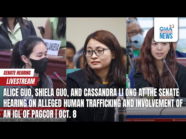 ⁣LIVE: Alice Guo, Shiela Guo, and Cassandra Li Ong at the senate hearing on alleged human...